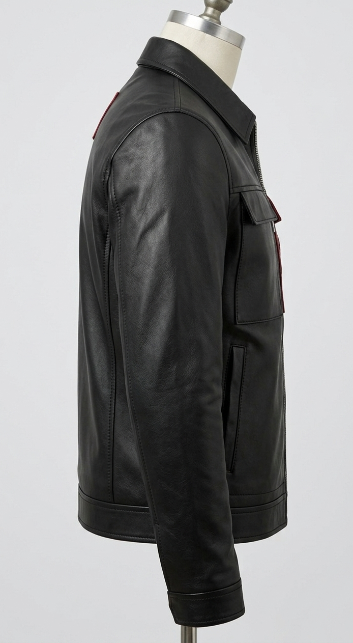 MRKSHI ATLAS ULTRA — Lamb Nappa leather Jacket in Black, detail