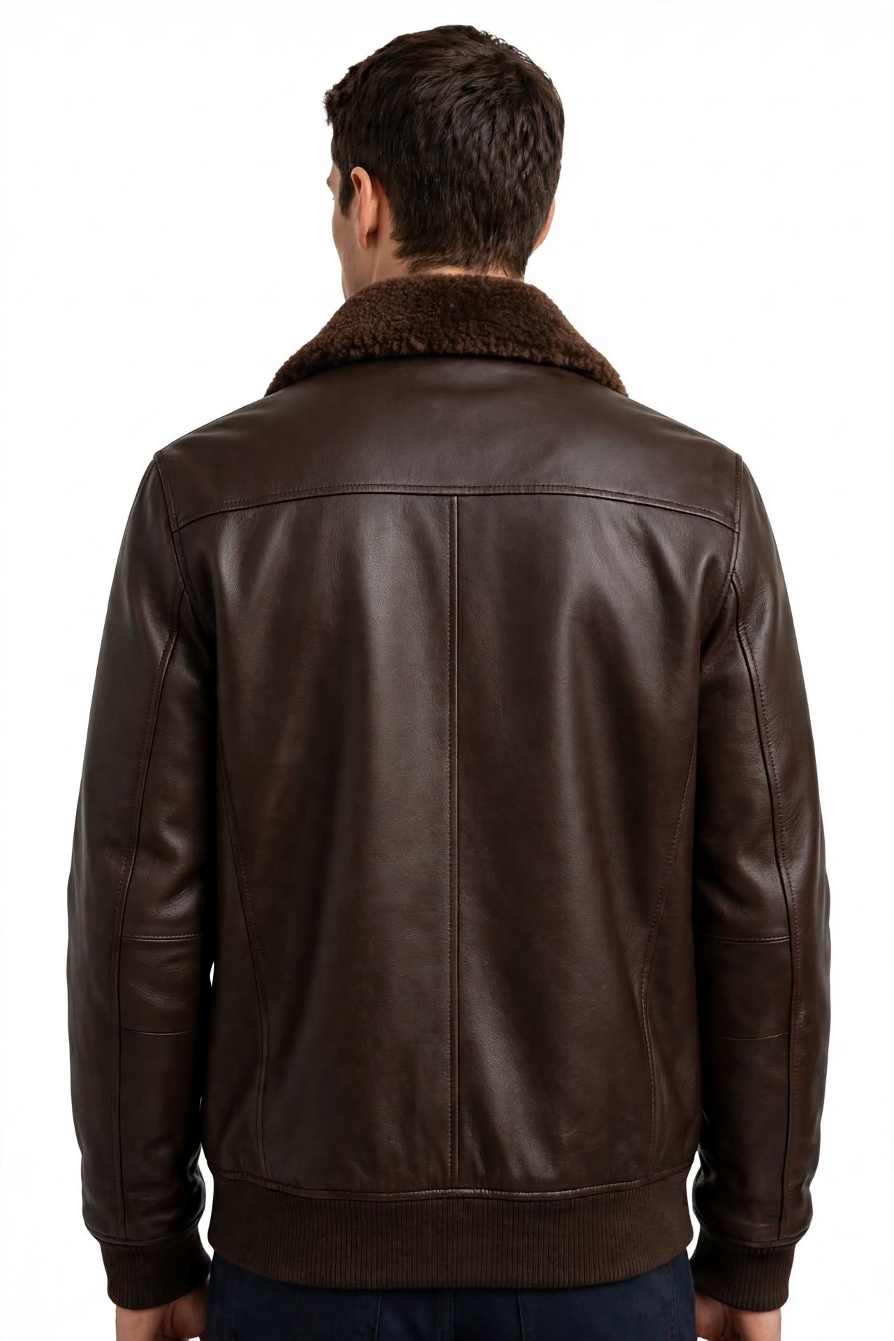 MRKSHI AIRMARE — Lamb Nappa leather Jacket in Brown, detail
