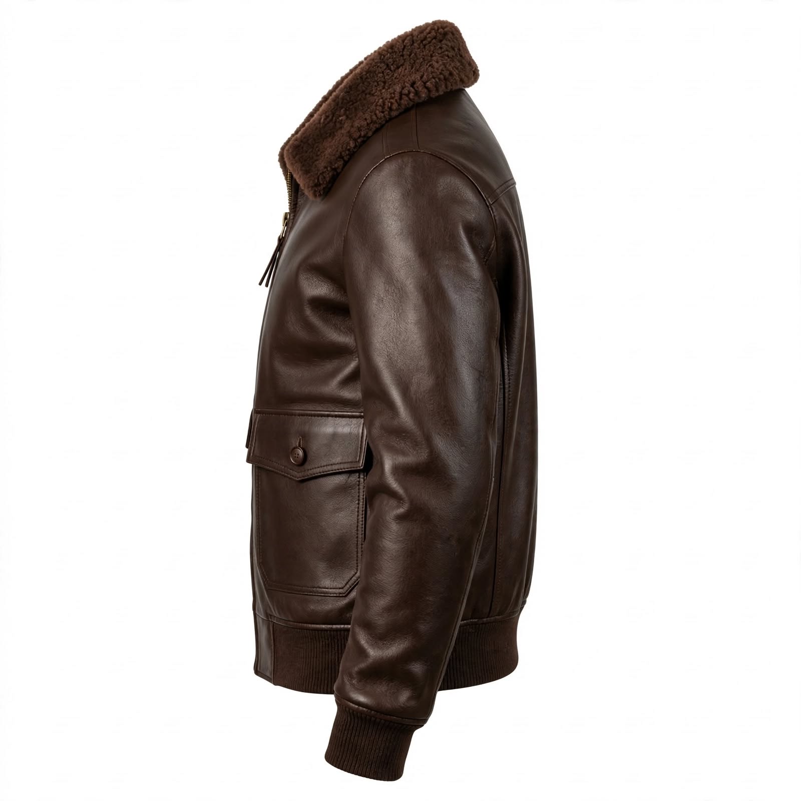 MRKSHI AIRMARE — Lamb Nappa leather Jacket in Brown, detail