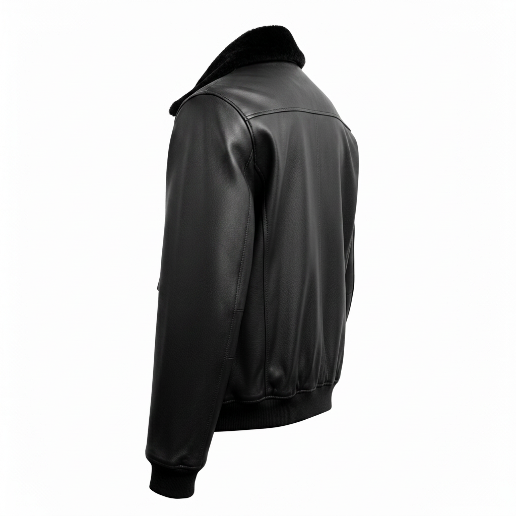 MRKSHI AIRMARE — Lamb Nappa leather Jacket in Black, side view
