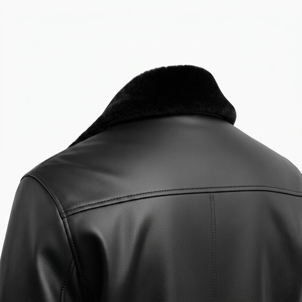 MRKSHI AIRMARE — Lamb Nappa leather Jacket in Black, three quarter view