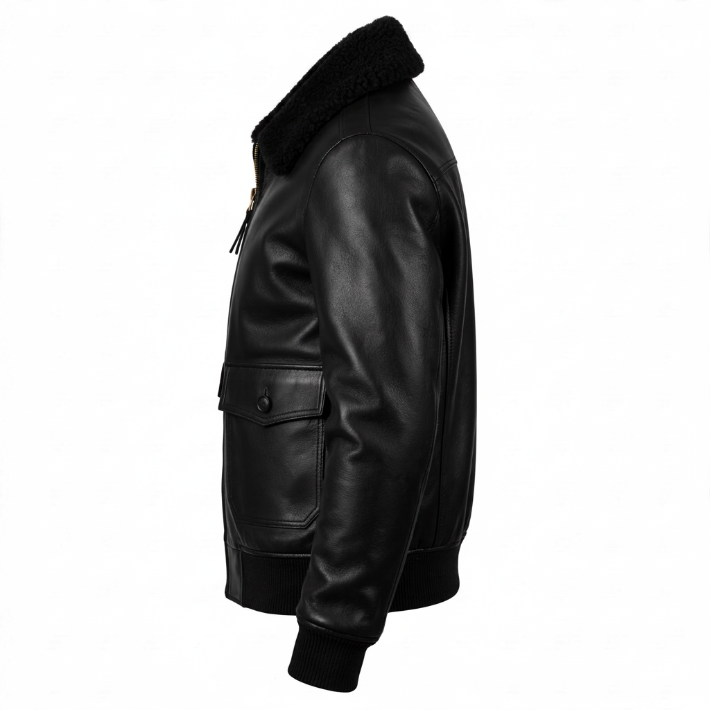 MRKSHI AIRMARE — Lamb Nappa leather Jacket in Black, detail