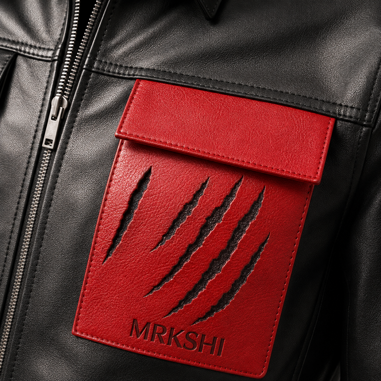 MRKSHI ATLAS ULTRA — Lamb Nappa leather Jacket in Black, leather detail