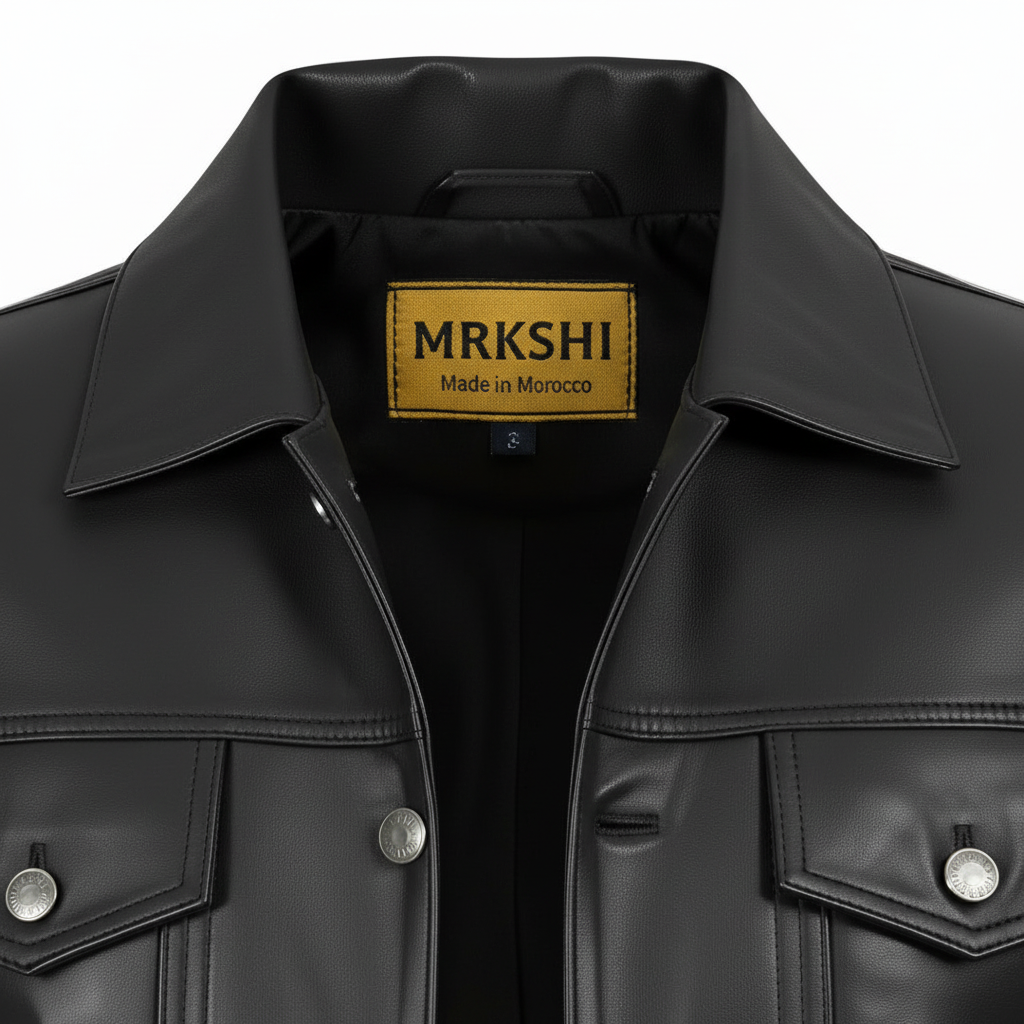 MRKSHI ALIVE — Lamb Nappa leather Jacket in Black, detail