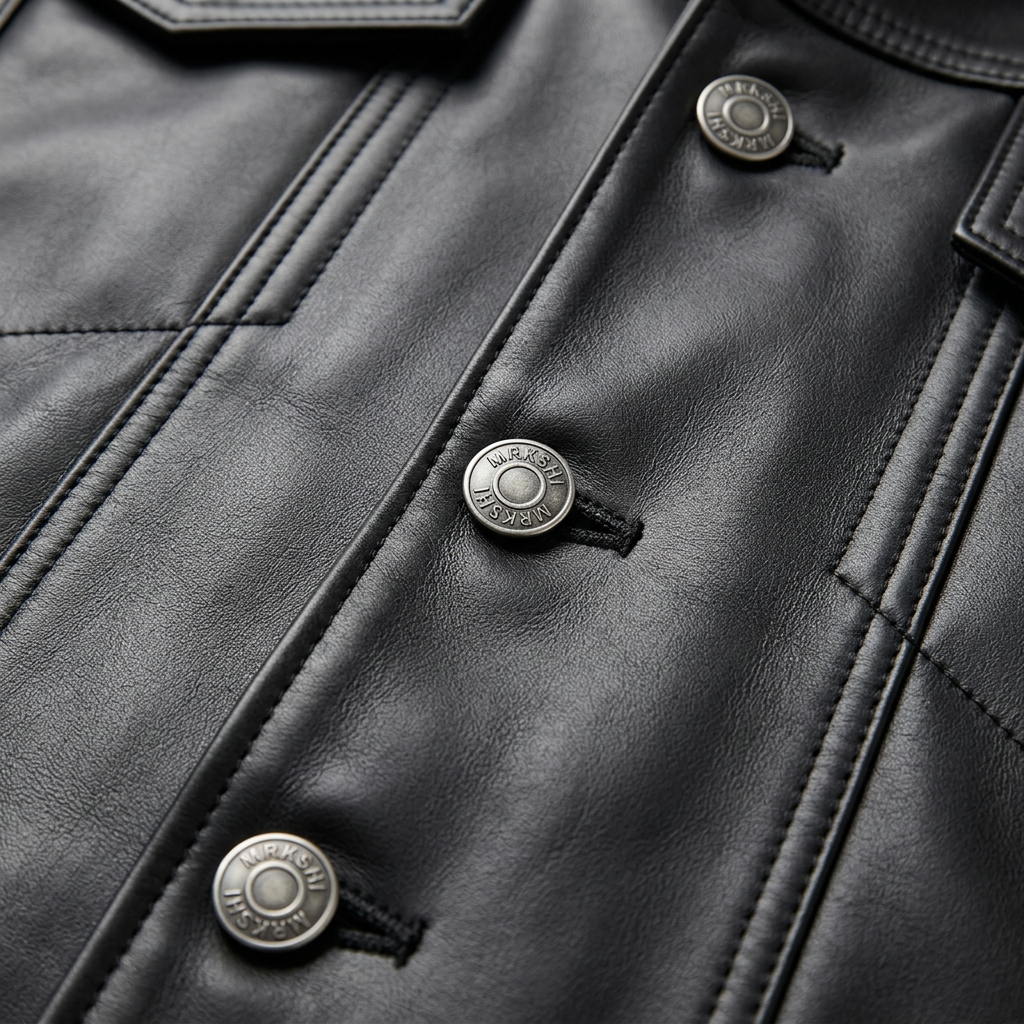 MRKSHI ALIVE — Lamb Nappa leather Jacket in Black, detail